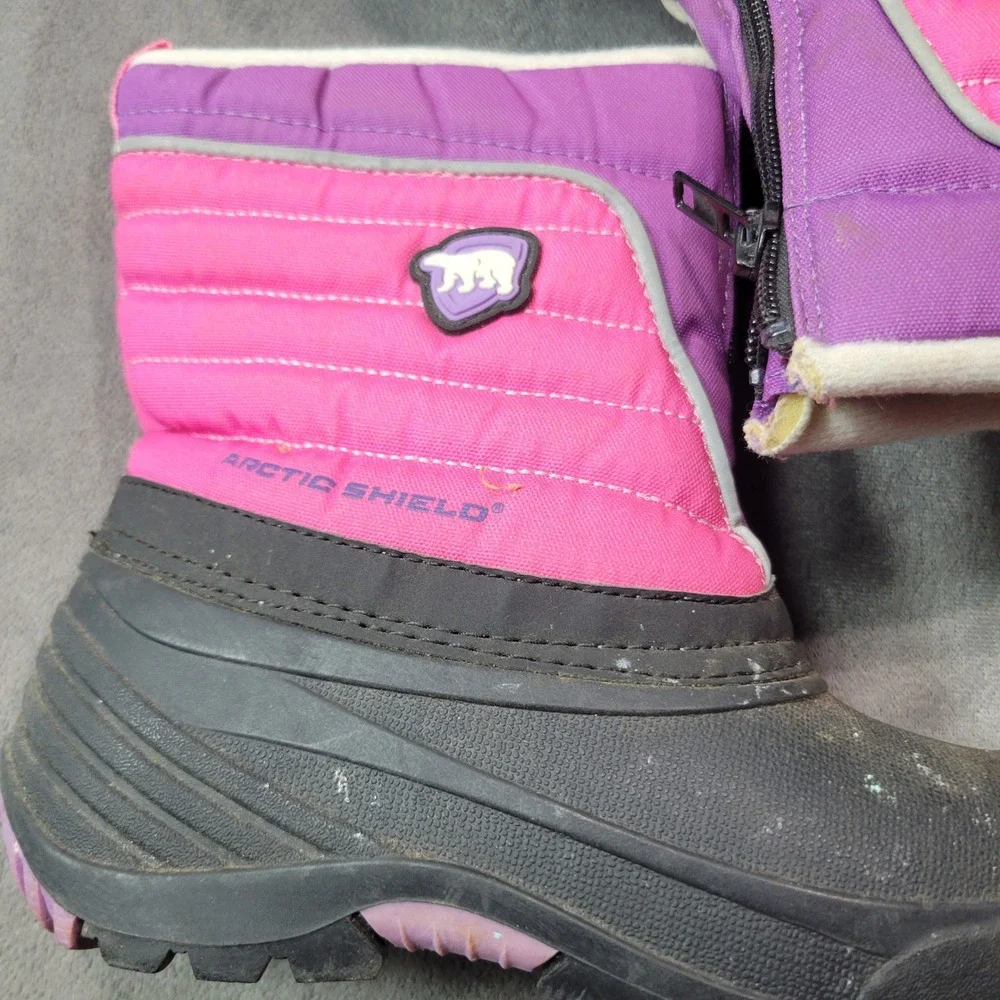 Arctic Shield Kids Pink Purple Waterproof Winter Snow Boots‎ GTAR47SH007 Size 11